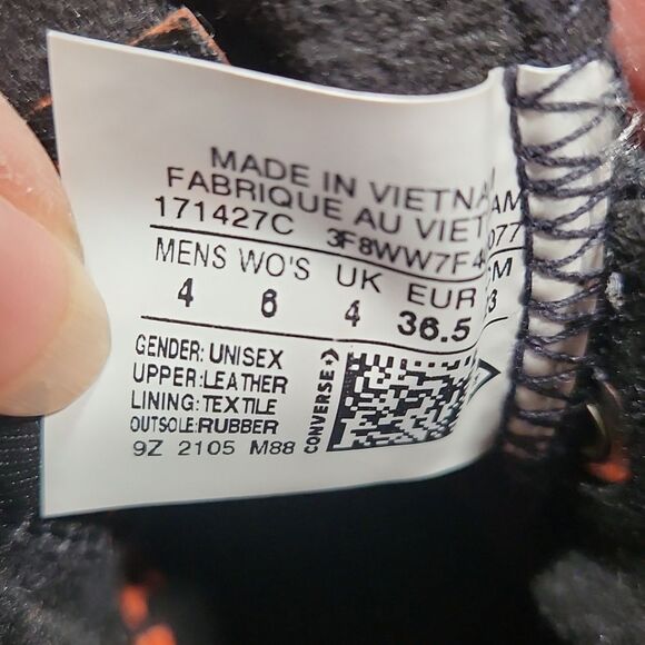 Converse BLACK Leather High Tops UNISEX - Picture 8 of 9